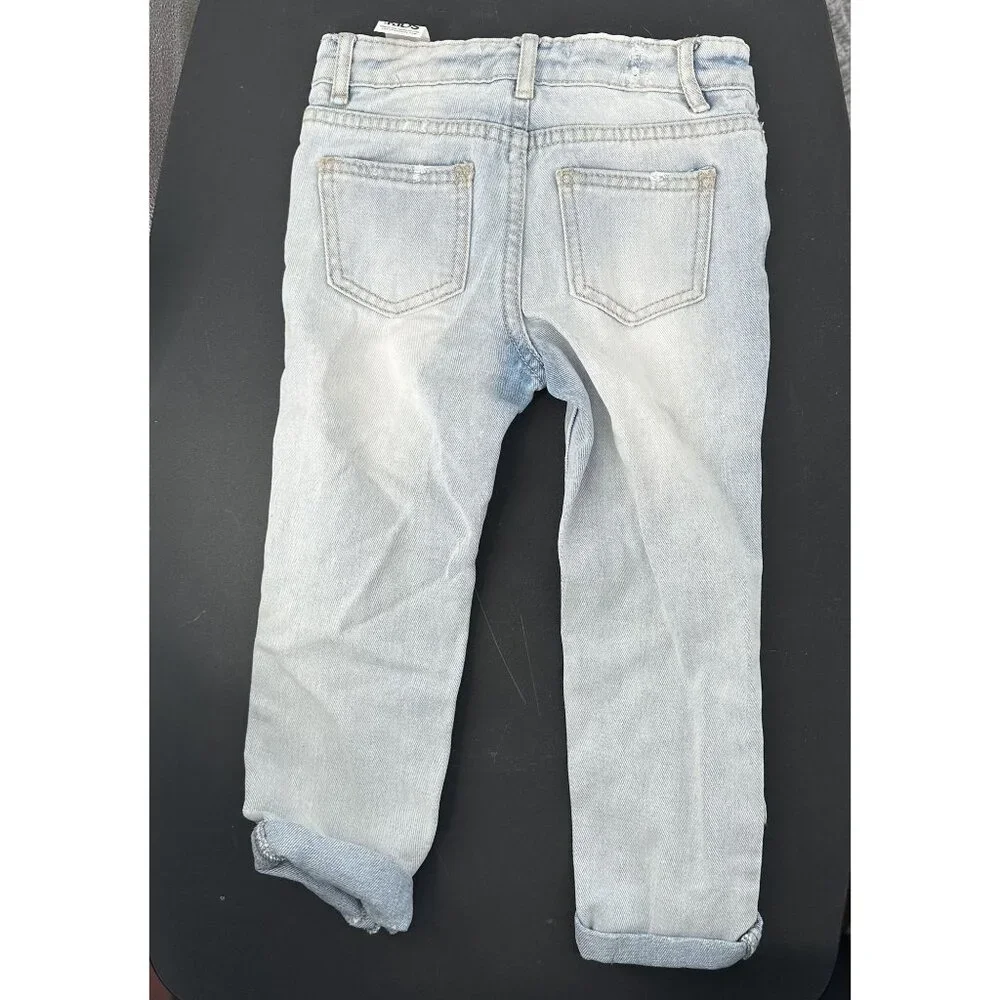 Cotton On Toddler Size 3 Adjustable Waist Distressed Jeans‎ Girls NWT